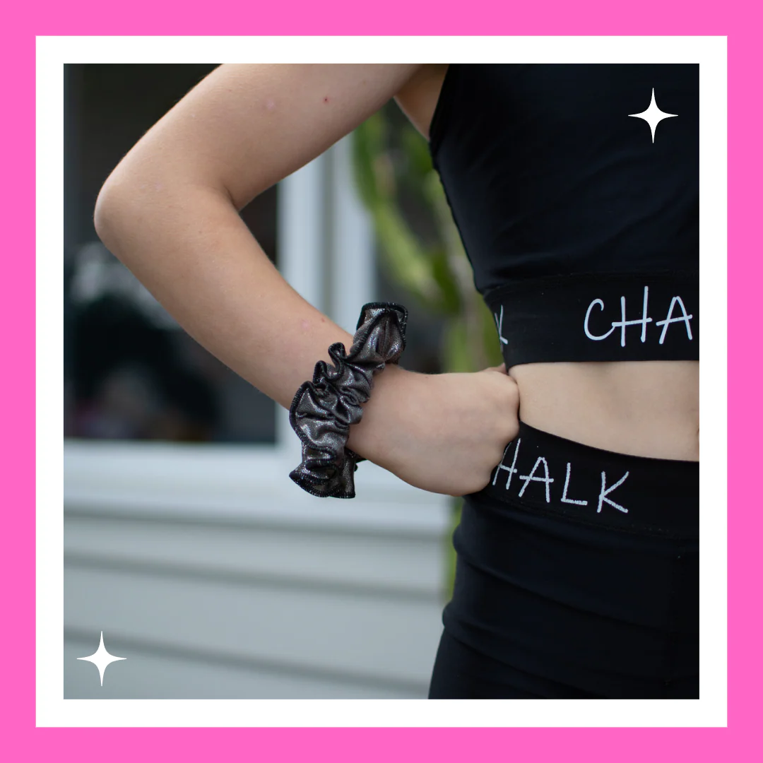 Gun Metal Foil Scrunchie